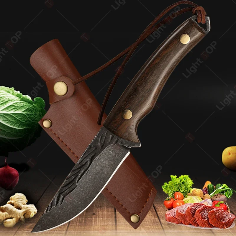 Kitchen Boning Knives Handmade Forged Knife Meat Cleaver Butcher Knife Household Fruit Vegetable Cutter Chef Cooking Knife