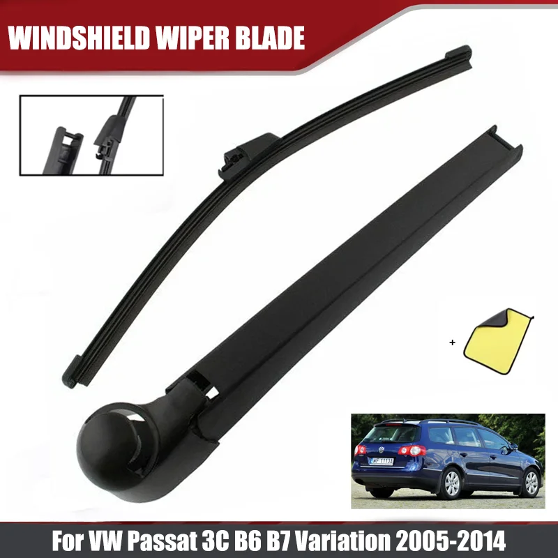 

Wiper 11" Rear Wiper Blade Arm Set Kit fits For VW Passat 3C B6 B7 Variation 2005-2014 Windscreen Rear Window Rubber Wiper