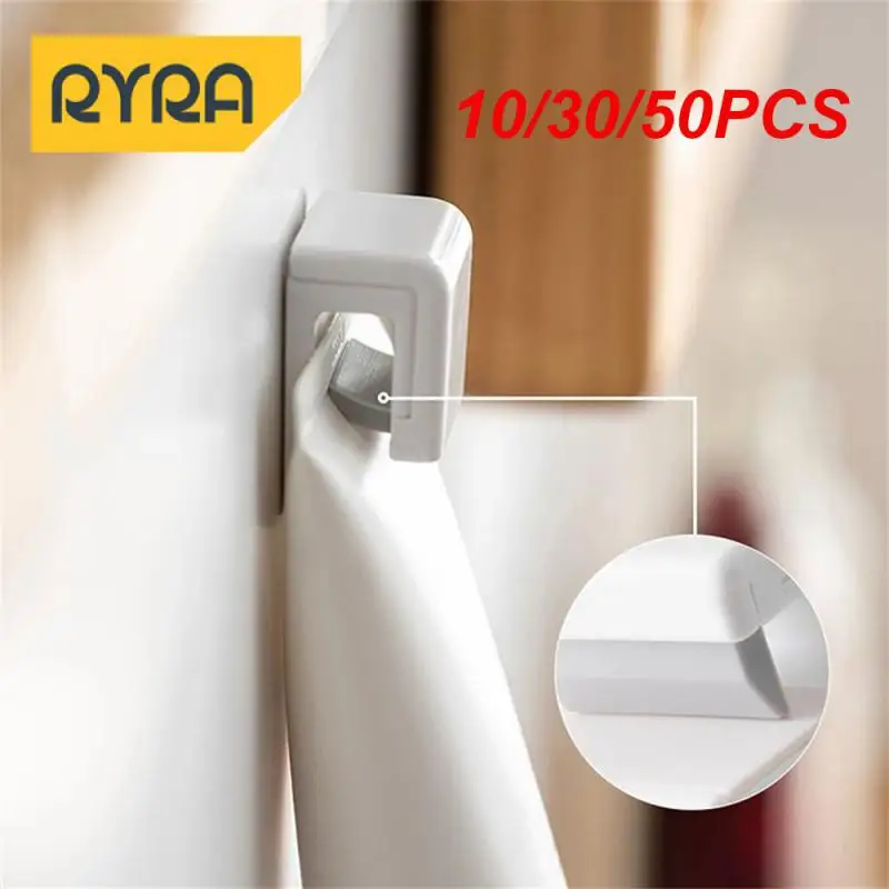 10/30/50PCS Hanger Multifunctional Non-marking Stroage Hook Bathroom Hanging Clip Bathroom Accessories Toothpaste Holder