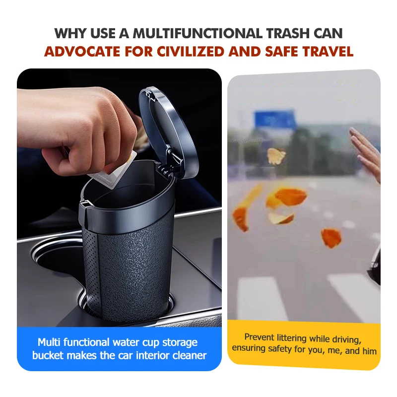 Car Trash Bin Ashtray Garbage Can Cigarette Container Storage Box For Renault RS Kadjar Captur Clio Megane 2 3 4 RS Koleos Logan