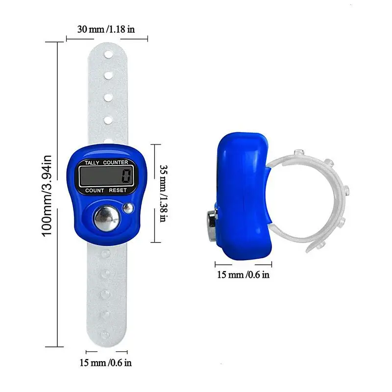 mini-ringvormige vingerteller LCD elektronische digitale telapparaat Elektronische vingerteller Ring 5-digitale kleur willekeurig