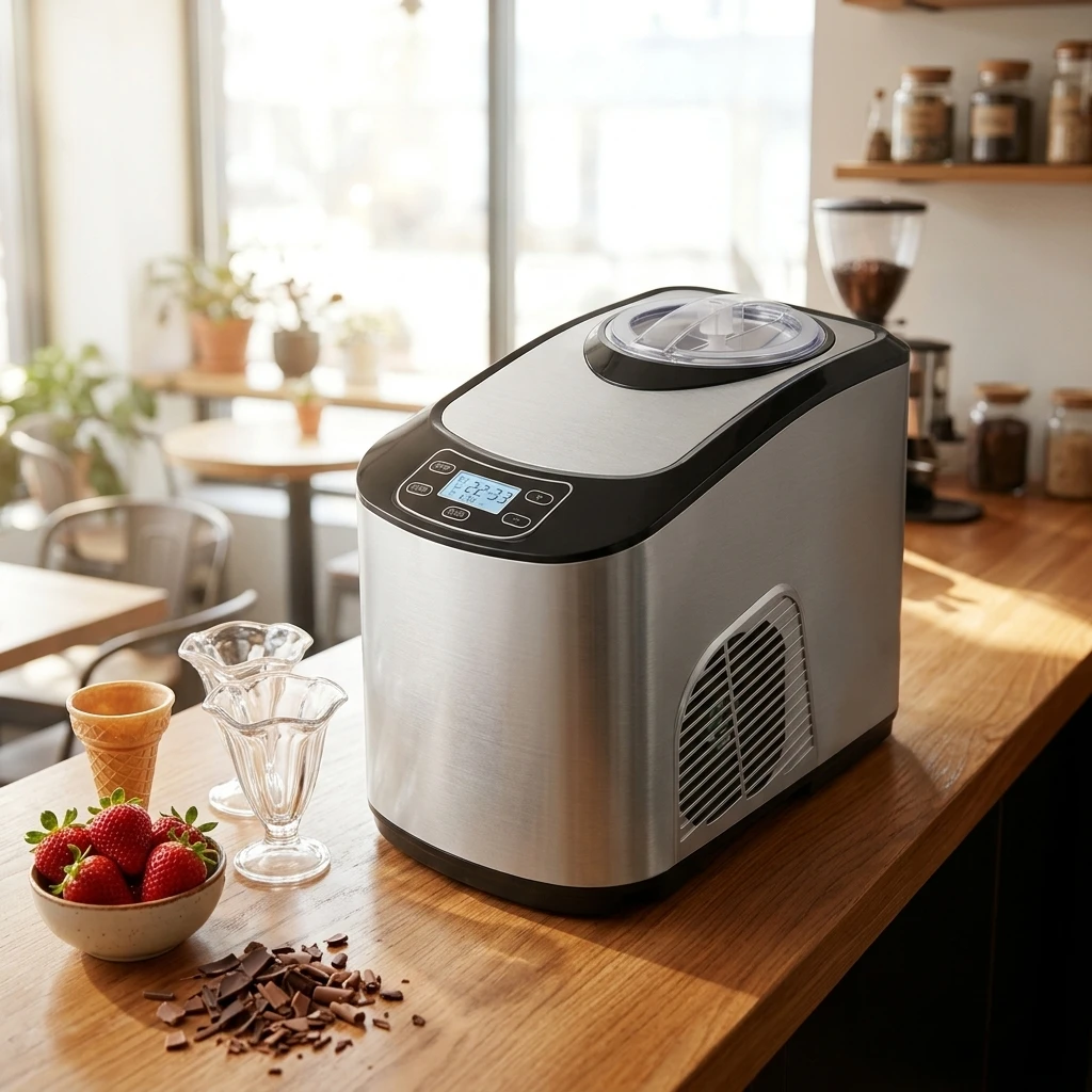 Automatic Commercial Household Compressor Small Capacity Fruit Ice Cream Maker Stainless Steel Ice Cream Machine