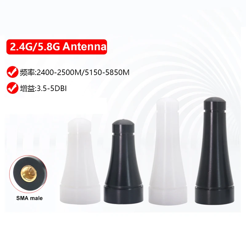 

2Pcs 2.4Ghz 5.8Ghz ABS Antenna Dual-band WiFi Outdoor Waterproof 2.4G SMA-J male High Gain 2400Mhz Cabinet Aerial For DTU NB-IoT