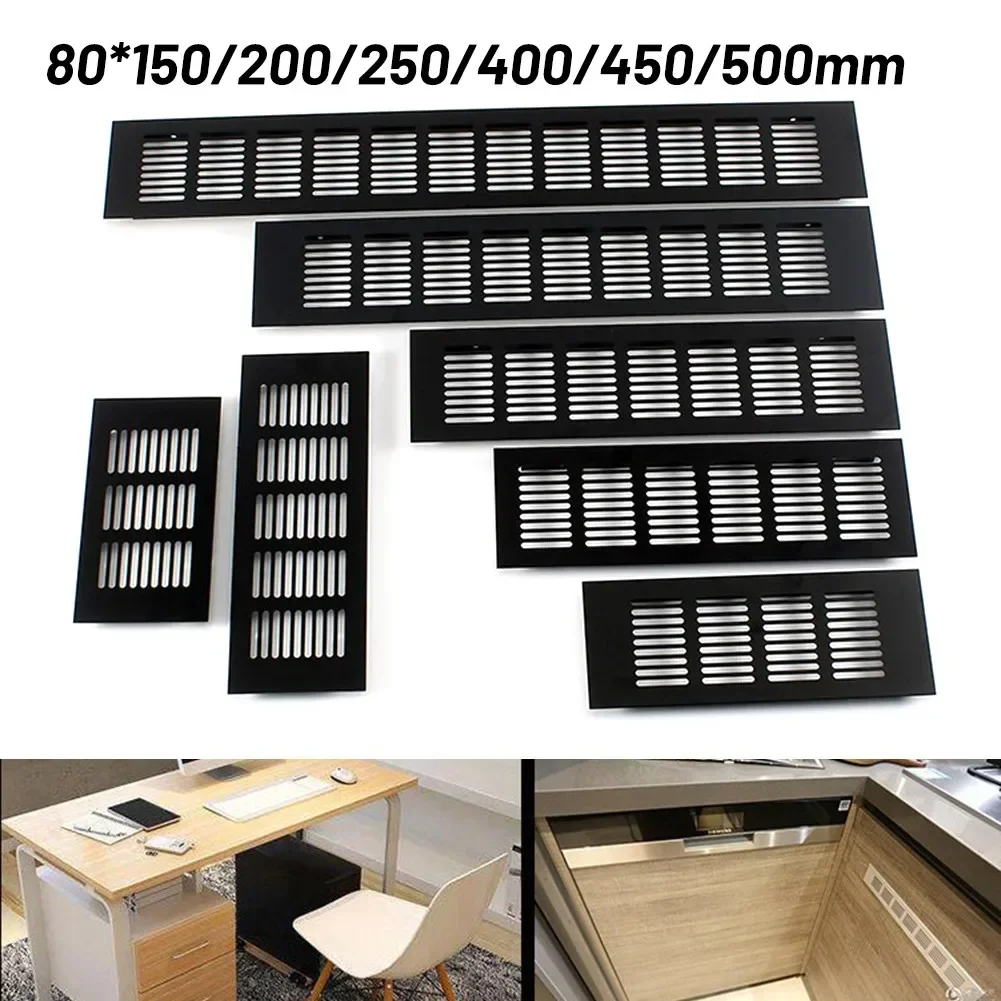 

1 Pcs Aluminum Alloy Black Air Vent Ventilation Grille Cover For Cabinet Wardrobe Cupboard Home Improvement Accessory