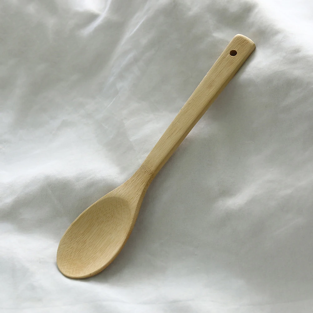 

6 pcs Bamboo Wooden Spoons Set High Hardness Uncoated Hanging Hole Kitchen Tools Cooking Utensils Set Ecofriendly