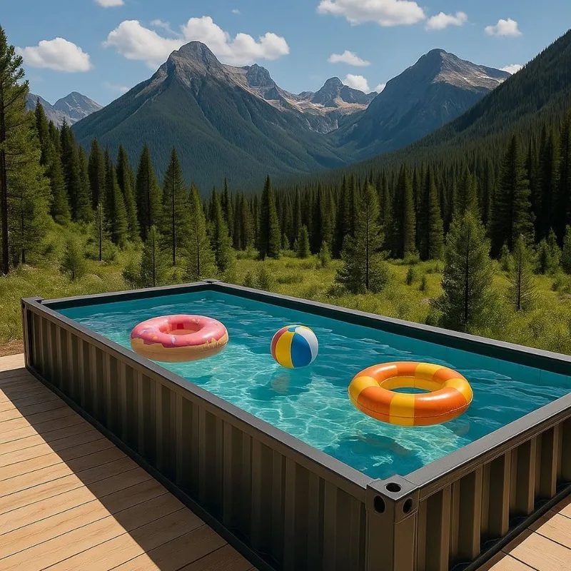 Container Plunge Pool Quick Setup Prefab Water Equipment No Digging Required Ideal Upgrade Option For Small‑Size Garden Terrace