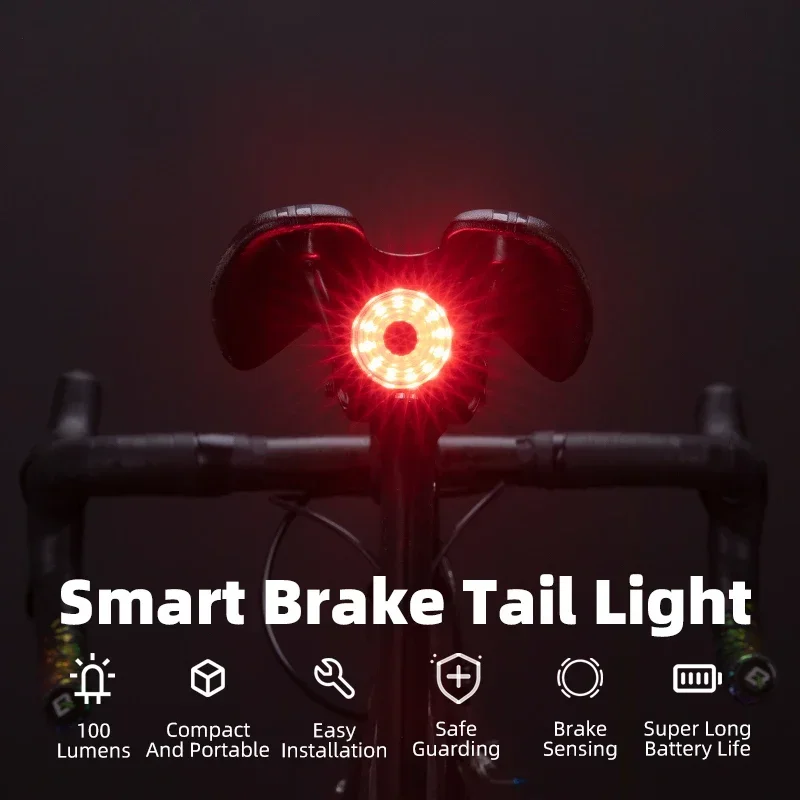 Bicycle Warning Rear Light USB Charging Safety Cycling Lamp Bike Tail Light Double Bracket