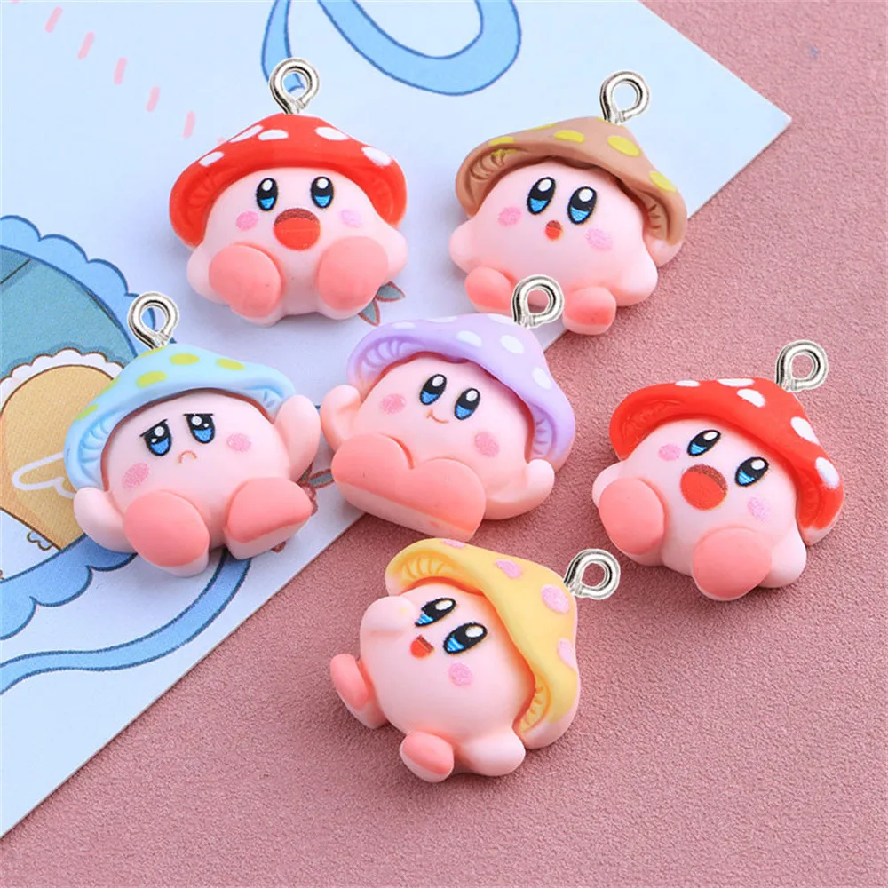 10Pcs Cartoon Mushroom Resin Charms Kawaii DIY Necklace Earring Bracelet Pendant Jewelry Making Accessories Phone Keychain Decor