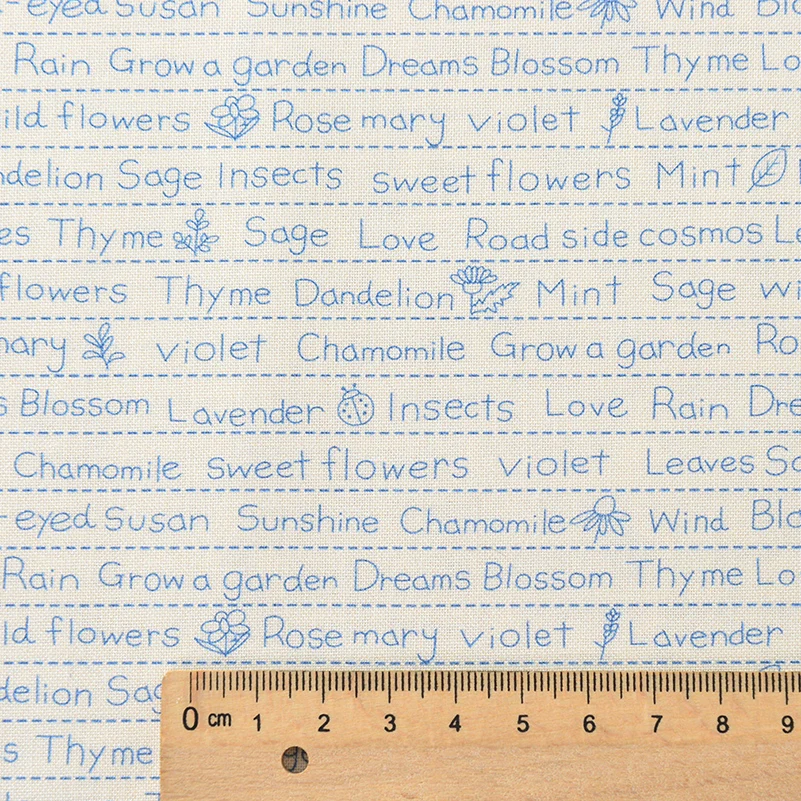 Morris Arabesque Letters Hexagonal Printed Fabric Pure Cotton 20s for DIY Patchwork Home Fabric Printing by Half Meter