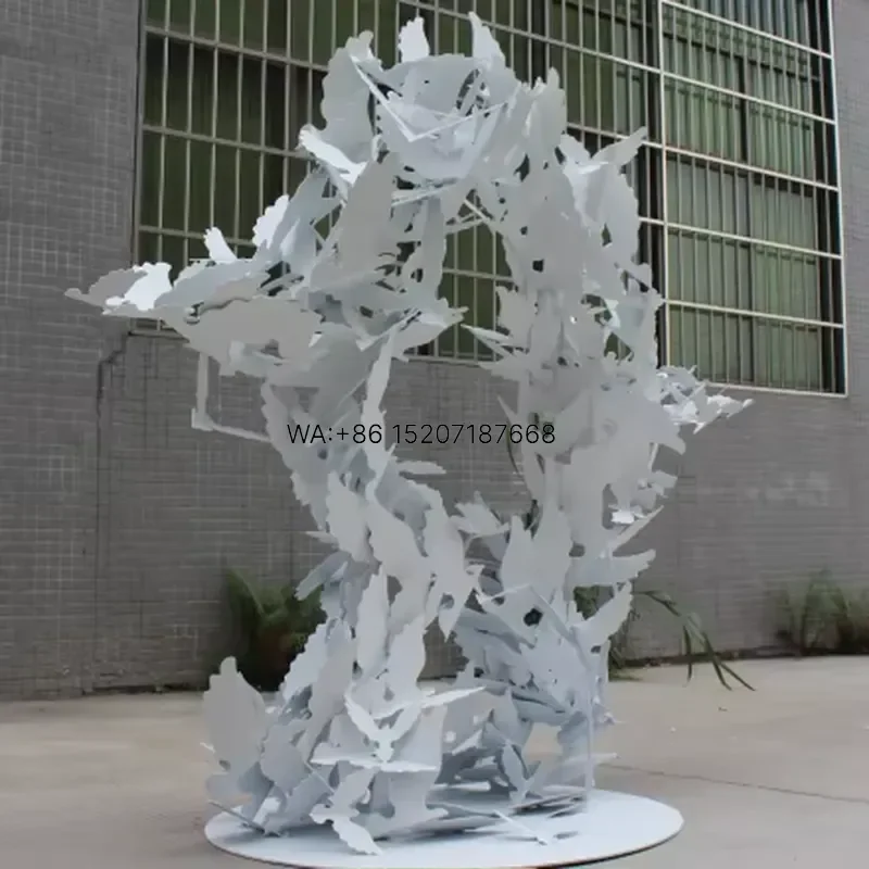 Wmwmnu Custom Stainless Steel Peace Dove Sculpture Metal Bird Statue for Outdoor Garden Yard Home Decoration Art Ornament