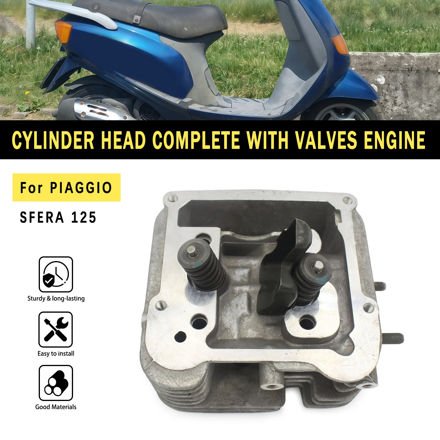 Motorcycle Engine Accessories Cylinder Head Assembly e35197 For Piaggio Sfera 125 RST 1996 1997 1998 1999 2000 2001 2002 2003