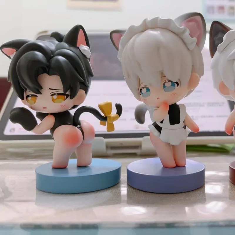 Love and Deepspace Sylus Xavier Aster Zayne 5cm Mini Cute Joint Mobility Maid Ornaments Cosplay Model Stand Desktop Decoration