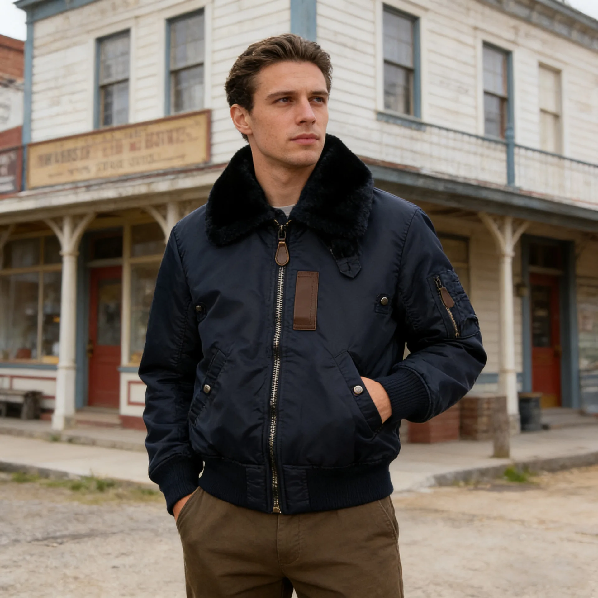 New B-15 Flight Jacket for Men & Women with Removable Fur Collar & Quilted Cotton Insulation Lightweight Bomber Jacket