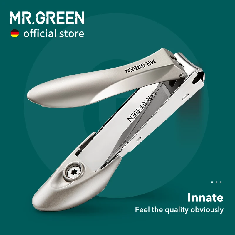 MR.GREEN-Anti Splash Nail Clippers, aço inoxidável, cortador de unha, Ferramentas Manicure, Bionics Design, Nail Trimmer