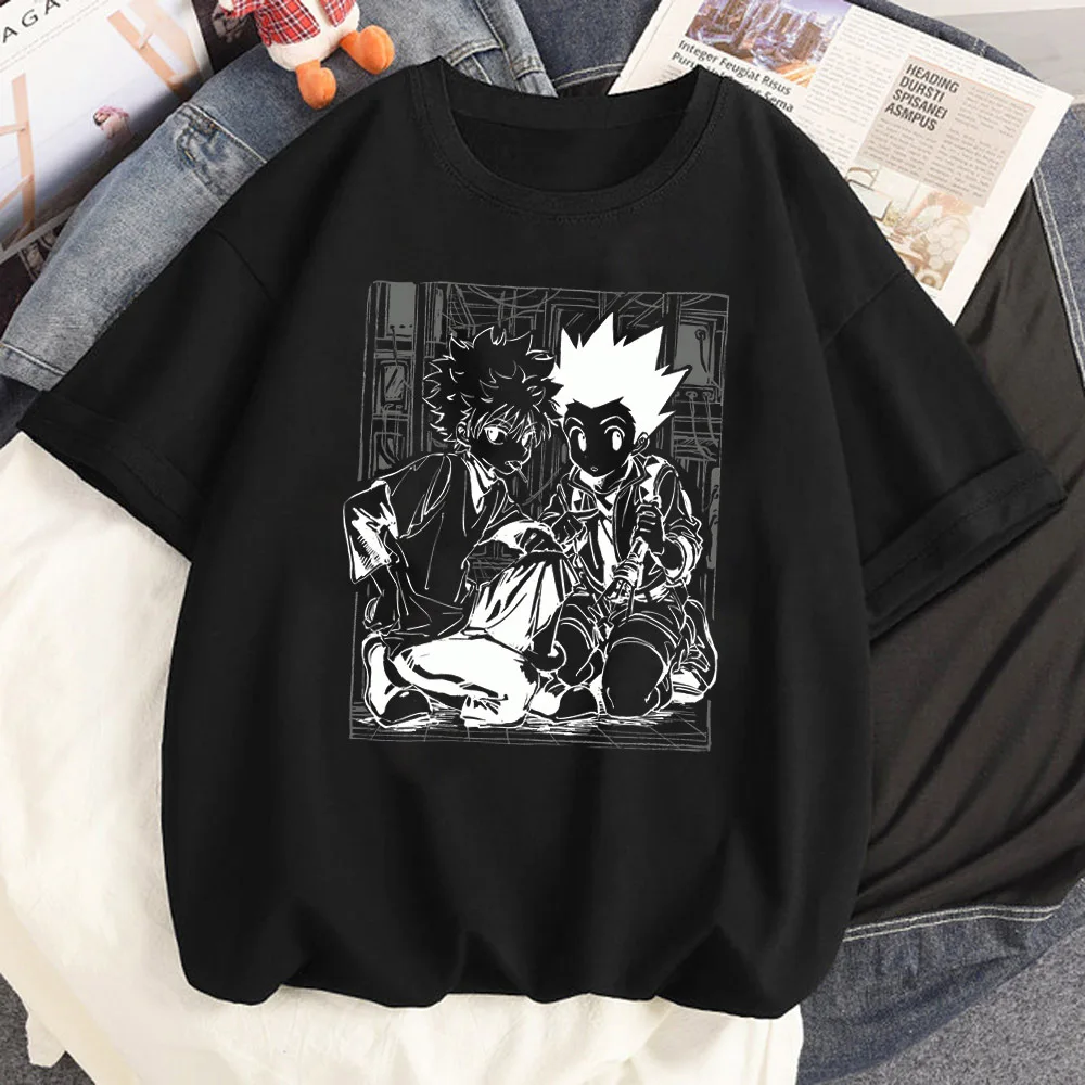 Japanese Anime Hunter X Hunter Printed T-shirt Summer New Men's and Women's Trendy Large Loose Casual Y2K Short Sleeve Top 2026
