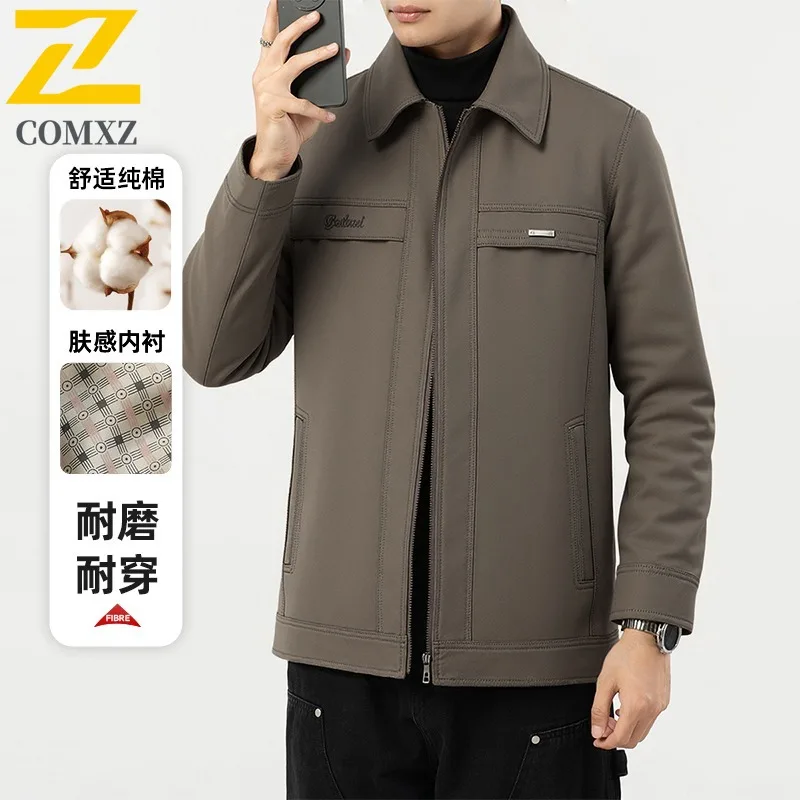 

COMXZ мужские куртки против морщин премиум-класса для гольфа офисный простой дышащий деловой прогулочный плащ для встреч стильная осенняя куртка