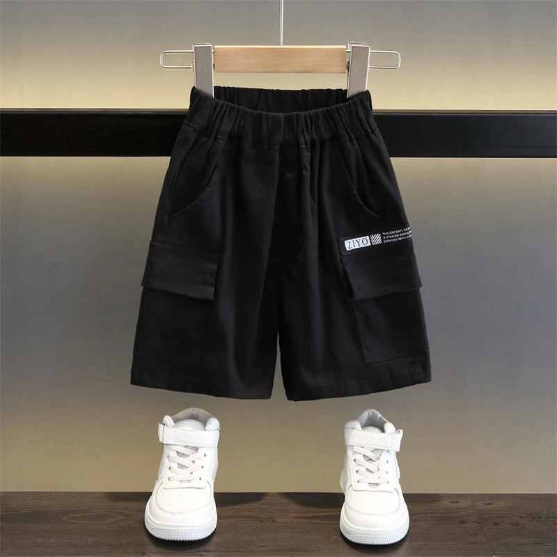 Boys' Mid pants Summer Thin New Children's Pure Cotton Quarter Shorts Boys' Trendy and Handsome Workwear Pants