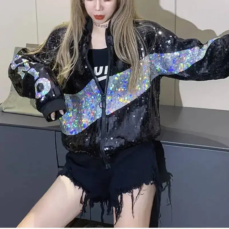 سترات نسائية فضفاضة بسحّاب على الطراز الكوري معاطف طيار البيسبول النسائية ذات جودة عالية لموسم ديمي #2