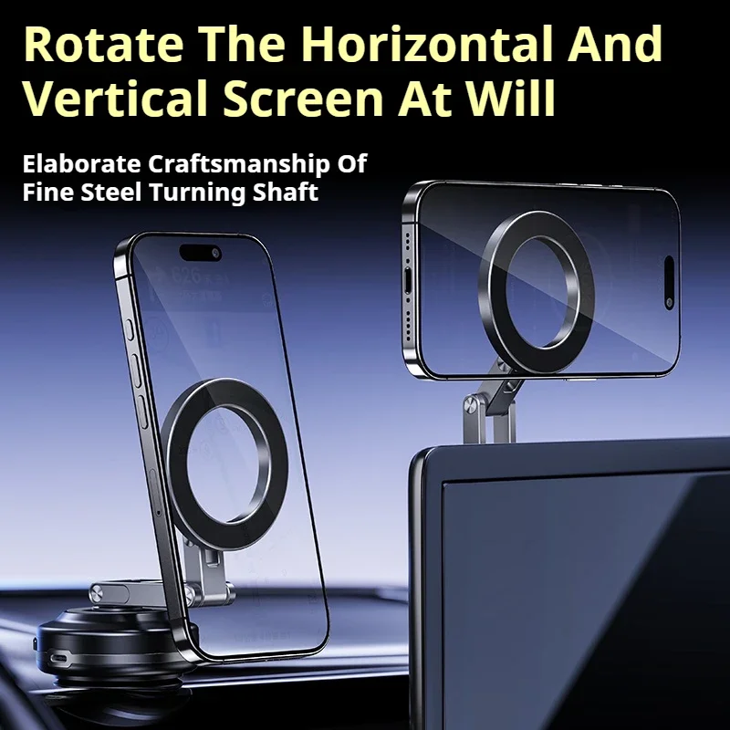 X63 Car Mobile Bracket Rotating Folding Electric Vacuum Suction Cup Magnetic Suction Bracket Mirror Navigation Car Phone Holder