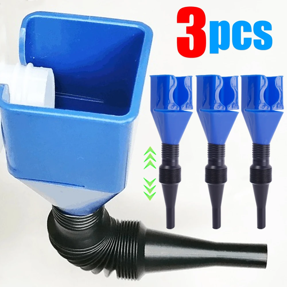 

1/3pcs Telescopic Car Universal Engine Oil Gasoline Filter Refueling Funnel Transfer Funnels Tool Foldable Portable Funnels