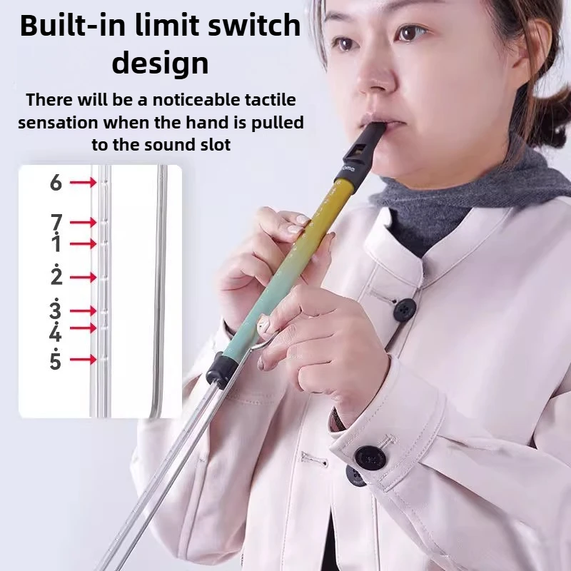 Scale Sliding Flute Professional Beginner Practice Pull Rod Flutes Children Adult Sliding Blowing Flute Wind Instruments