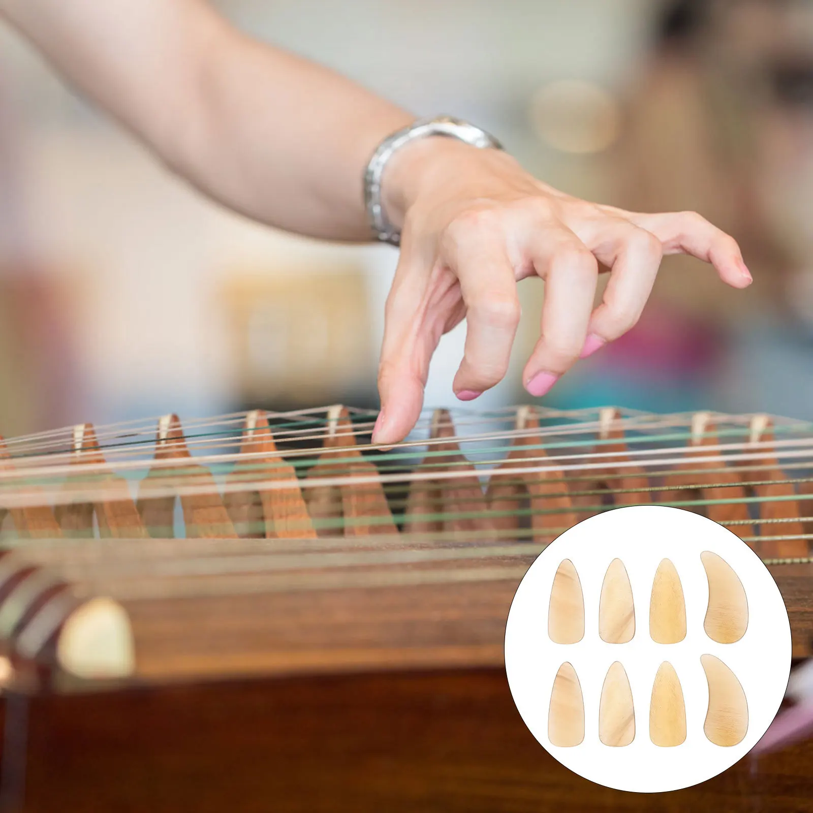 

8Pcs Premium Guzheng Accessories Resistant Deformation Strong Penetrating Power Timbre Expression Guzheng Nails