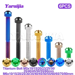 Yaruijia Titanium Bolt M5/M6x10/15/20/25/30/35/40/45/50/60/65/70/80mm Round Torx Head Screws for Bicycle Brake Part