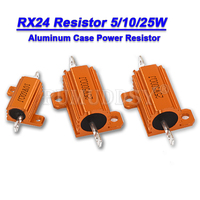 1PCS 5W 10W 25W Aluminum Power Metal  Case Wirewound Resistor 0.01 ~ 30K 1 2 3 5 6 8 10 20 100 150 1K 10K Ohm hjxrhgal RX24