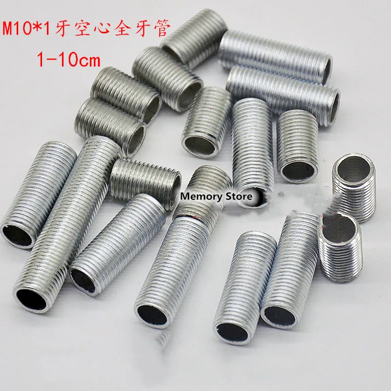 10PCS M10 Hollow Threaded tube Hollow screw Lamp cap fixing screw M10 Hollow screw Length 1-10cm