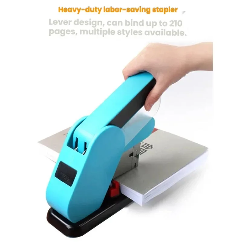 Heavy‑Duty Effort‑Saving Stapler Large‑Size Thick‑Sheet Stapling Apparatus Flat‑Staple Multi‑Color Office Stapling Machine