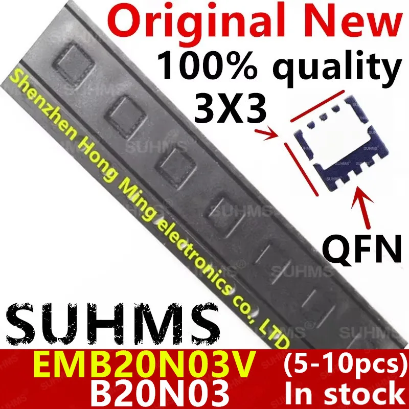 (5-10 potong) 100% baru EMB20N03V EMB20N03 B20N03 Chipset QFN-8