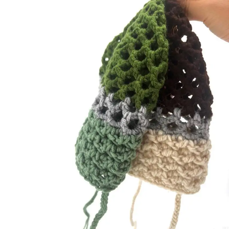 قبعة أذن مطاطية عصرية للفتيات منسوجة على شكل غطاء للأذن للشتاء لحماية القبعة