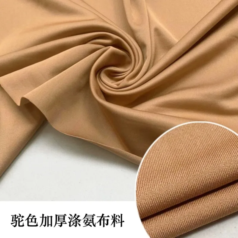 Camel Thick Elastic Polyester Spandex Fabric Strong Wear-resistant Dance Wear Micro-elastic Fabric