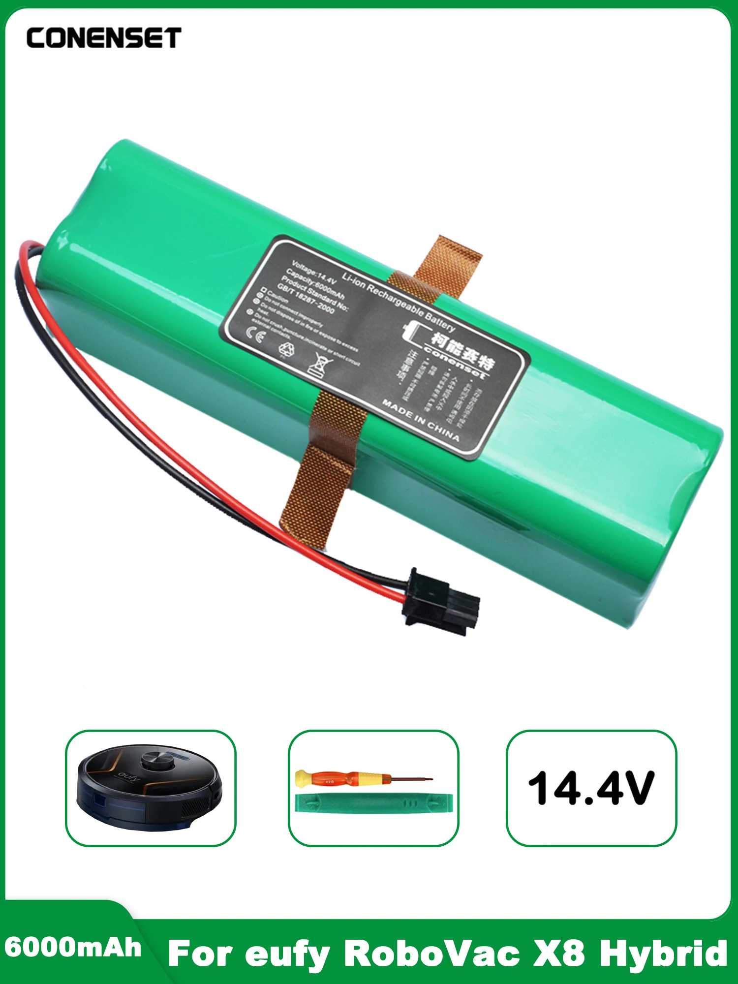 

14.4V PA61 6000mAh Replacement Battery For Eufy RoboVac X8 Series Hybrid White Robot Vacuum Cleaner Accessories Parts