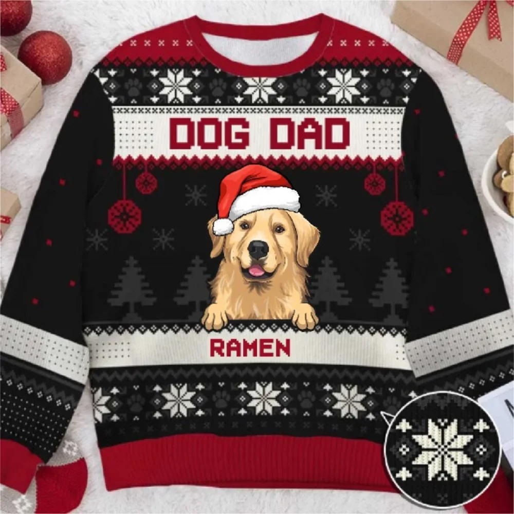 Cartoon Dog Ugly Christmas Sweater Christmas Sweater 3D Printing Gift Santa Claus Pullover Men 3D Sweatshirt Autumn Winter Top