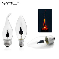 E27 E14 LED Lamp Flicker Flame Candle Bulbs AC 220V 230V 3W Edison Vintage Fire Light Bulbs Tail Decor Energy Saving Lamp