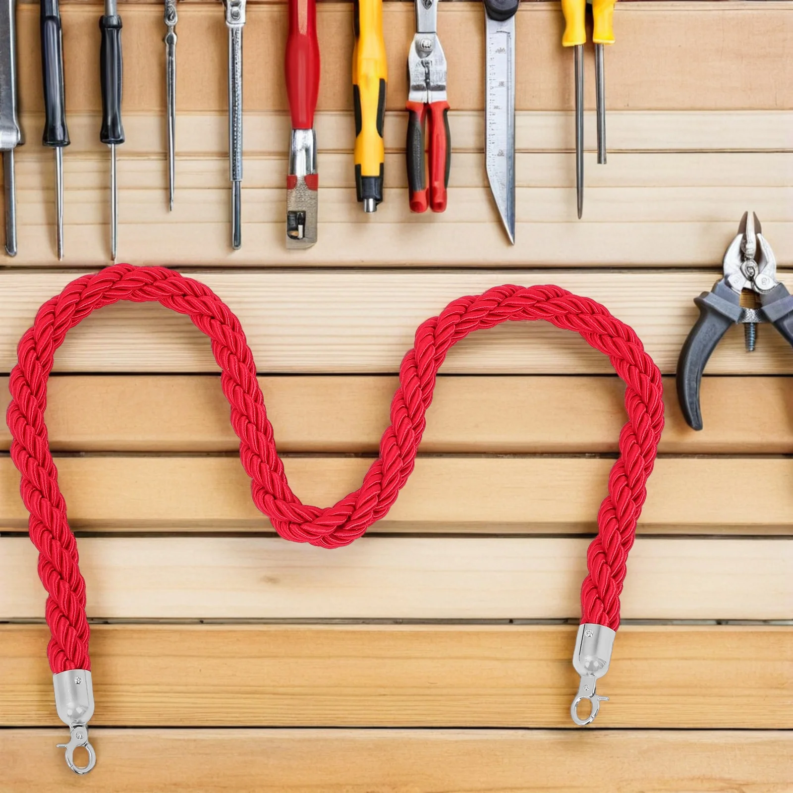 1.5 متر طابور حبل مقسم مضفر حاجز التحكم في الحشود للمناسبات الفنادق المطارات Stanchion استبدال حبل السلامة الزخرفية #1