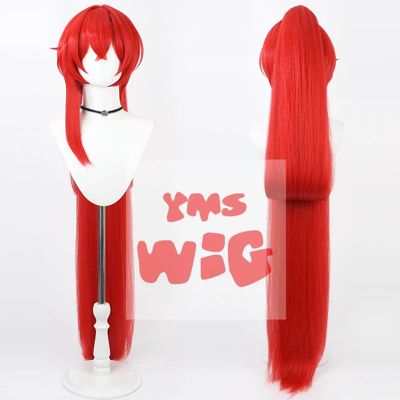 Game Wuthering Waves Yinlin Cosplay Wig 130cm Long Red Heat Resistant Synthetic Hair Halloween Party Role Play Wig Cap