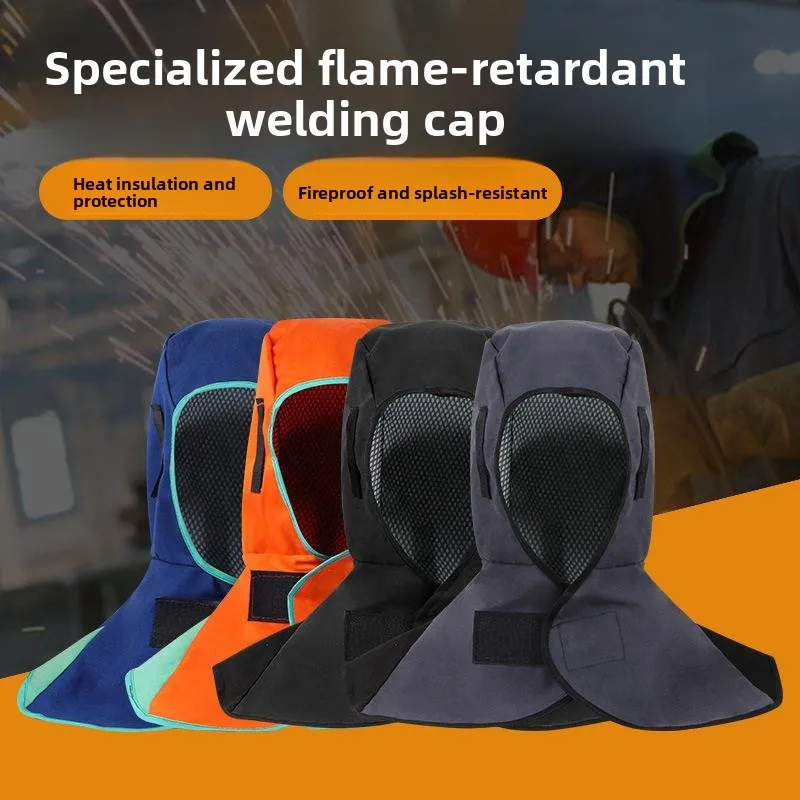 Fireproof Welding Cap Shoulder Length Breathable Dustproof Hat for  Welder Protection against Spatter And Flames