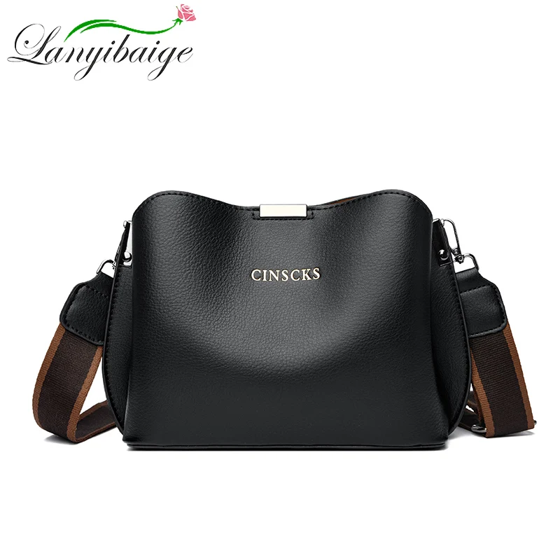 3 Layer Large Capacity Fashion Women\'s Shoulder Bag High Quality Soft Leather Female Handbag Luxury Designer Girl Crossbody Bags