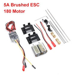 5A x2 Brushed ESC 3V-9V Strong Magnetic Motor Kit 180 Motors+15cm Drive Shaft+CW CCW D30 Propeller+2to2mm Couplings for RC Boats