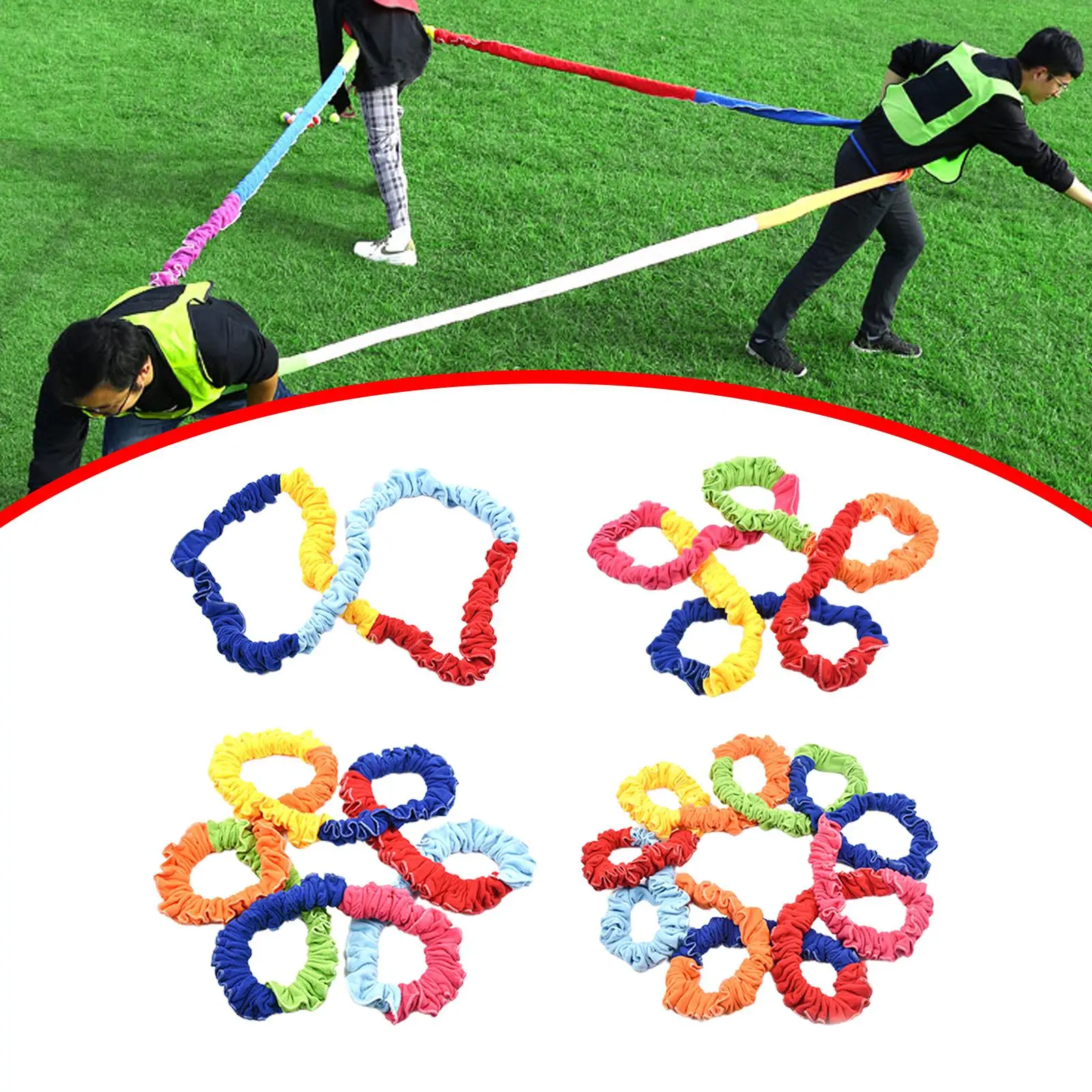 Elastic Fleece Cooperative Stretchy Band Sports Competition Exercise Physical Stretchy Rope for Kindergarten Group Activities