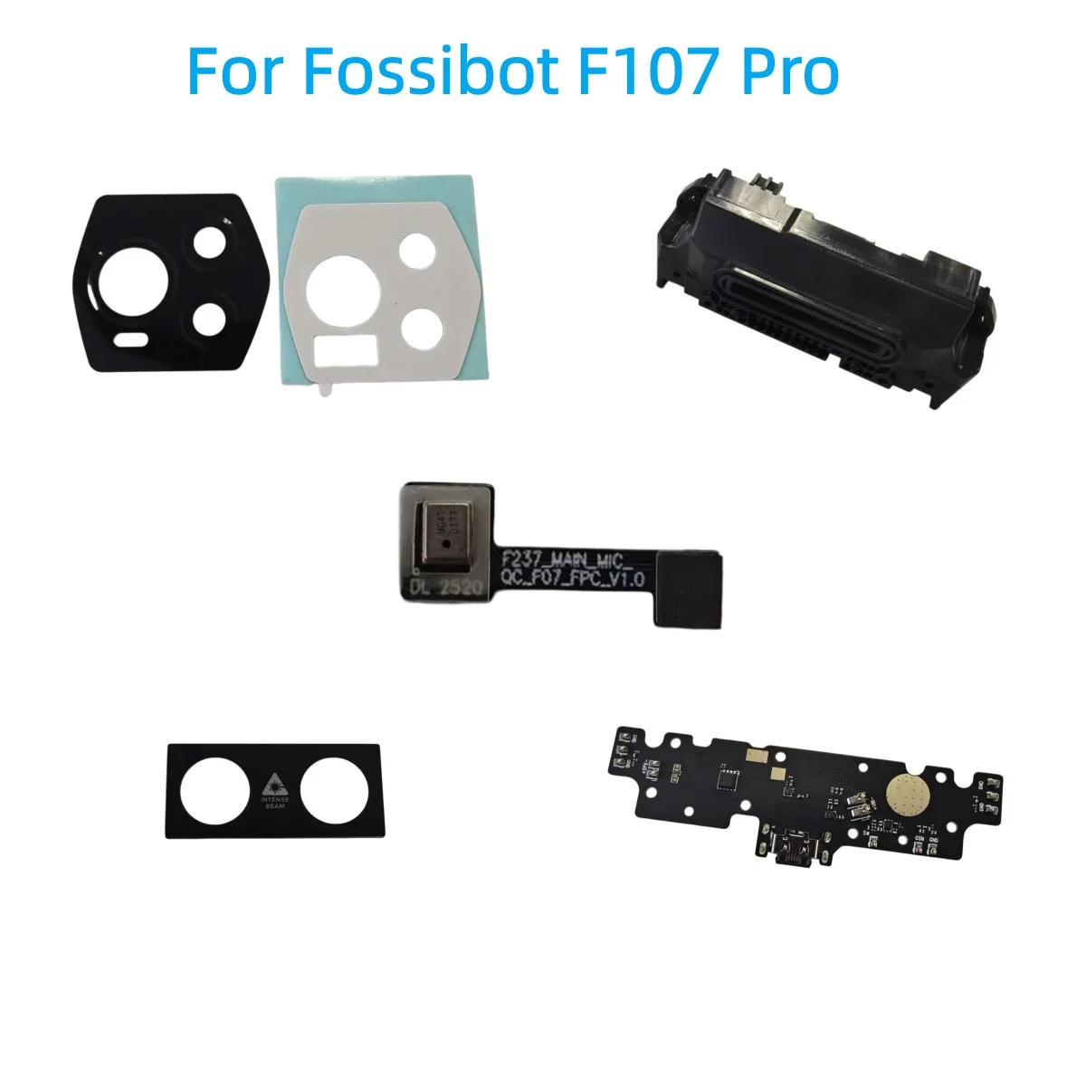 For Fossibot F107 Pro Phone Type C Usb Board Charging Dock Loud Speaker Microphone MIC FPC Flashlight Camera Lens Glass Parts