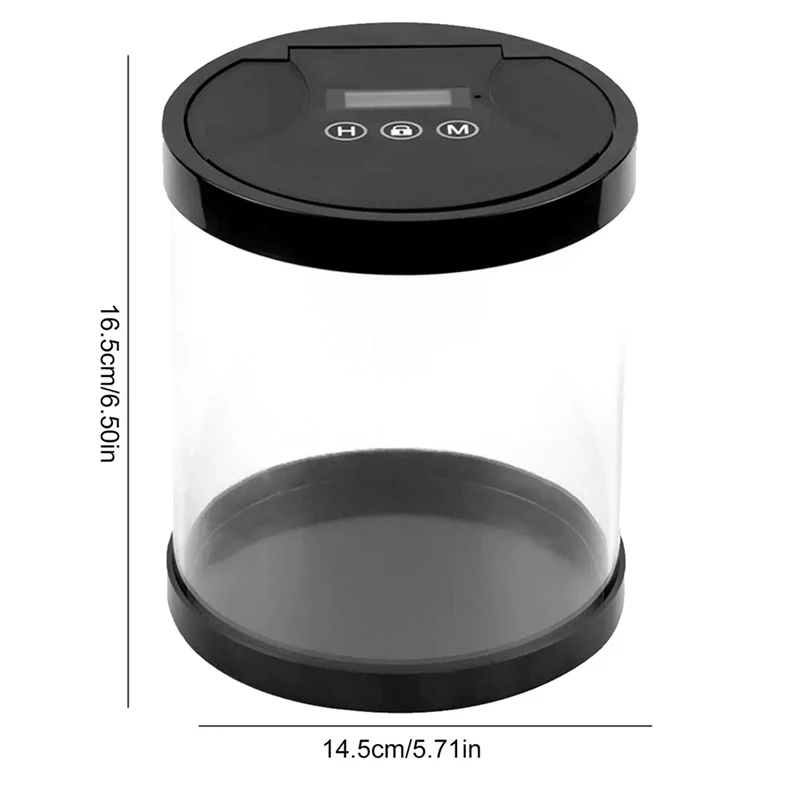 Electronic Time Lock Box Container Multi Function Time Lock Box Bin For Toys Mobile Phones No Battery Black