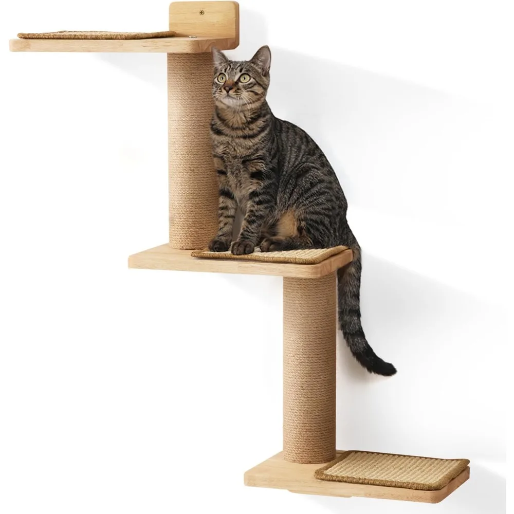 

Cat Wall Shelves, 3 in 1 Transformable Cats Scratching Post Wall Mounted, DIY Kitten Walls Jungle and Perch Platform Supplies