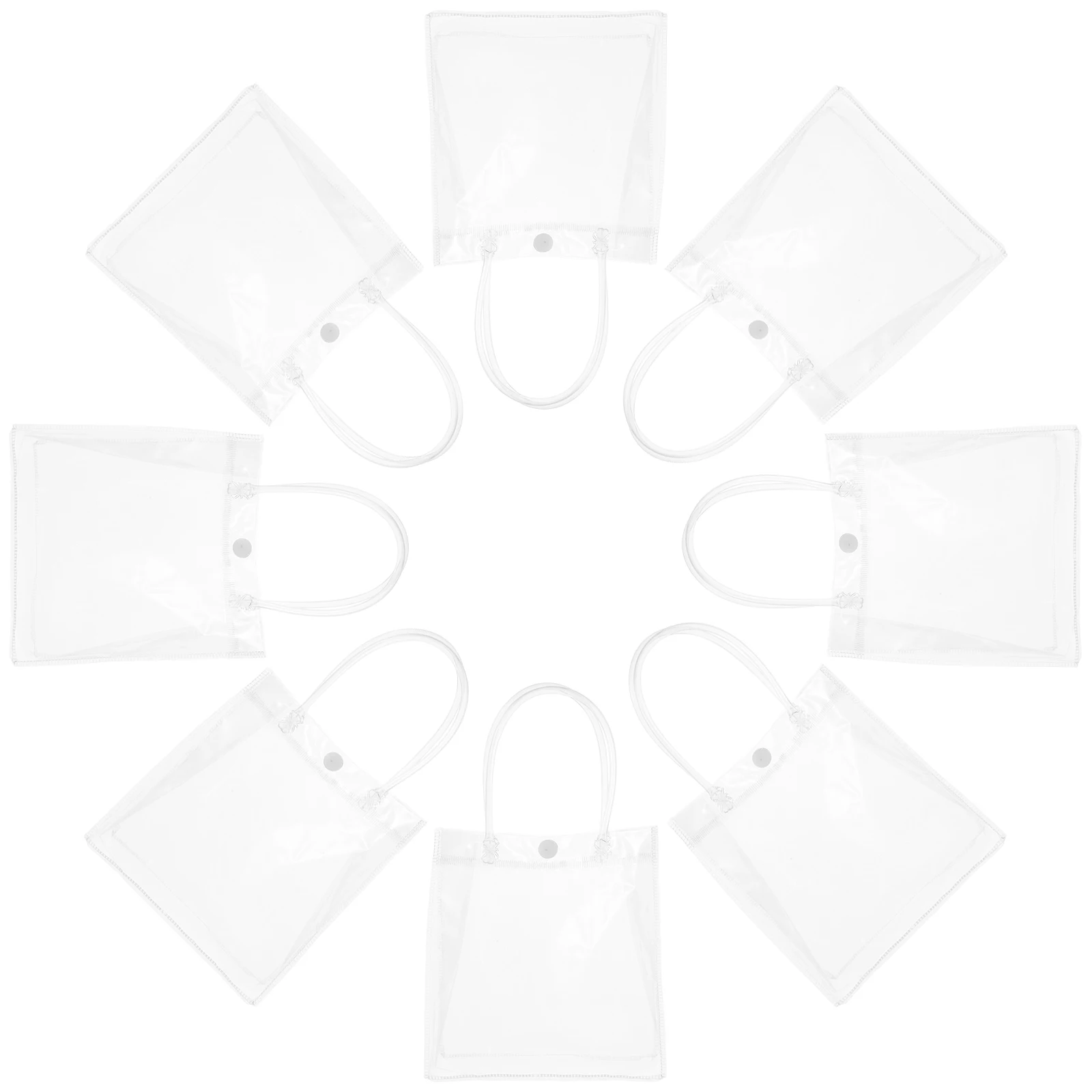 

10pcs Clear PVC Tote Bags Transparent Handles Large Capacity Reusable Shopping Wedding Party Favor Packaging Bags Gift