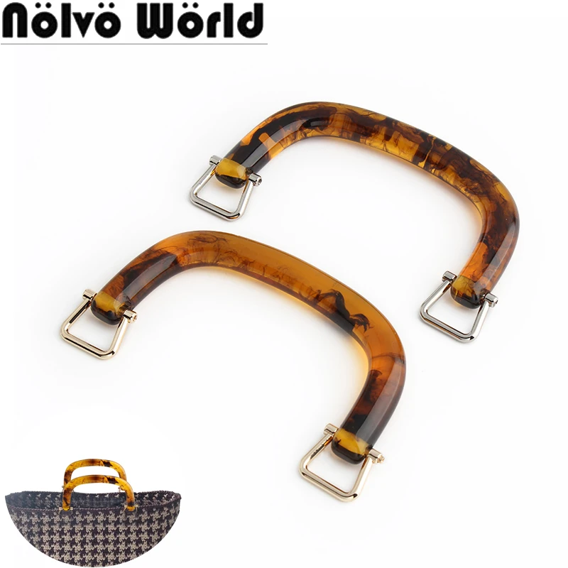 

4/10/20PCS 13.2x7MM U Shaped Tortoiseshell Unique Resin Bag Handle For Women Replacement Handbag Wallet Frame Tote Accessories