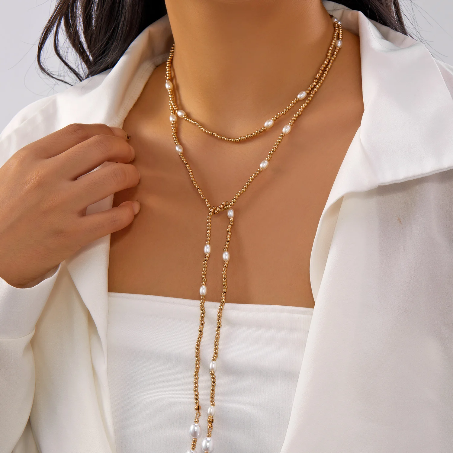 2026 neue kreative Hip-Hop unregelmäßige CCB lange Halskette für Frauen Mode super Licht Y-förmigen Anhänger Halskette Schmuck Geschenk – Detail 7