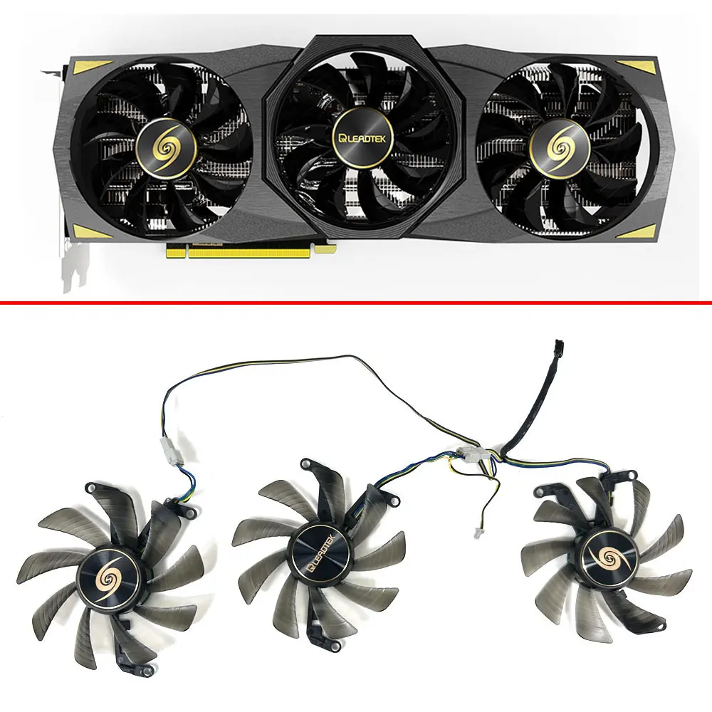 Ventilador de refrigeración para LEADTEK, Enfriador de tarjeta gráfica T129215SU, 3 piezas, 85MM, 4 pines, RTX3070, 3070ti, 3080, 3080ti, HURRICANE