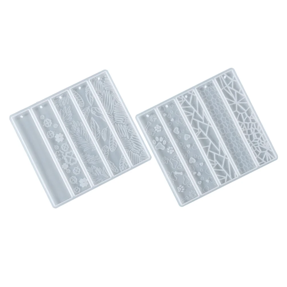 

2pcs Silicone Rectangle Resin Mold For Bookmark Making Diy Epoxy Craft Student School Supplies Stationery Gift Jewelry Making